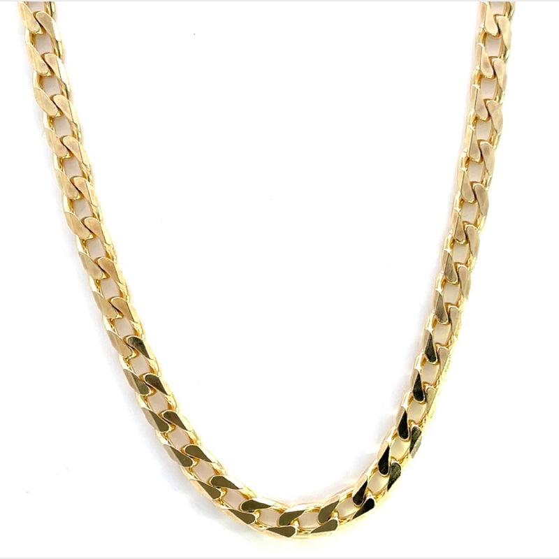 9CT YELLOW GOLD CURBY LINK CHAIN 55CM LONG ITALIAN MADE