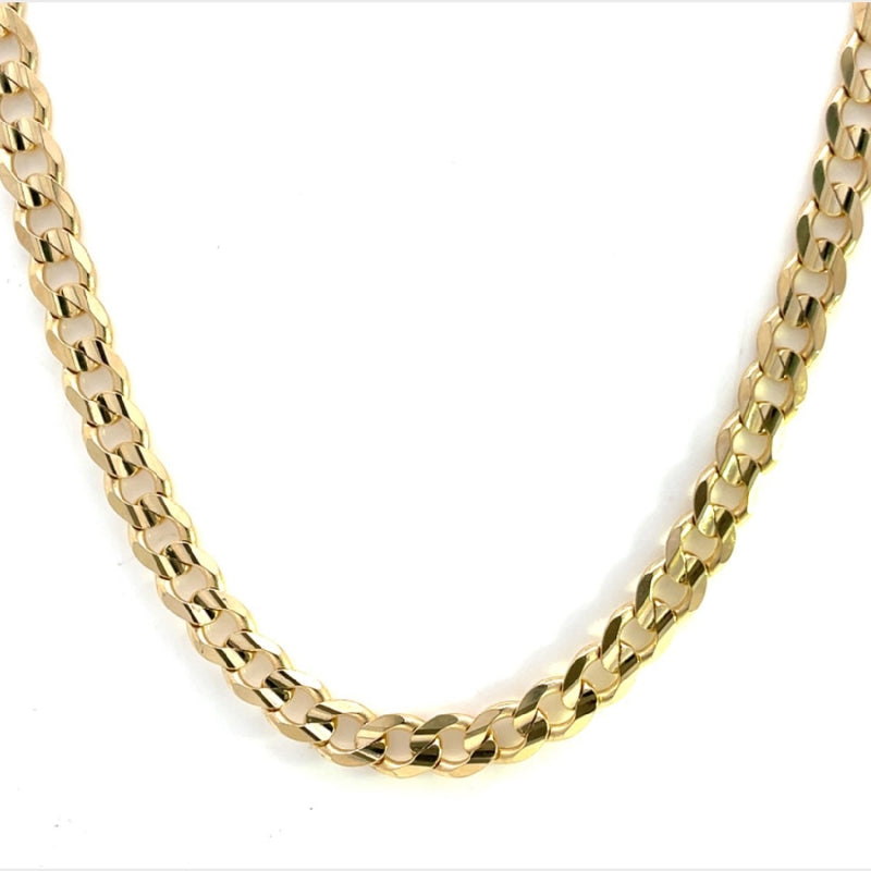 9CT YELLOW GOLD CURBY LINK CHAIN 50CM LONG ITALIAN MADE