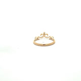 9CT YELLOW GOLD CROWN RING CLAW SET BRILLIANT CUT DIAMONDS HAND CRAFTED