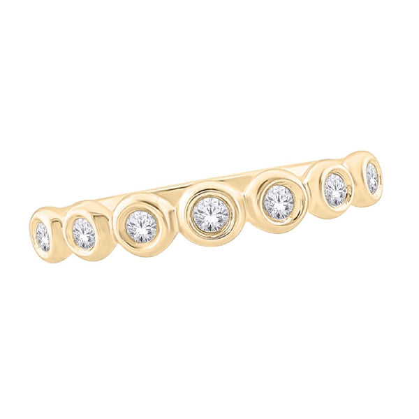 10CT YELLOW GOLD WEDDING / RING BEZEL SET BRILLIANT CUT DIAMONDS IMPORTED