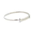 BANGLE BABY18CT WHITE GOLD ADJUSTABLE HAND CRAFTED