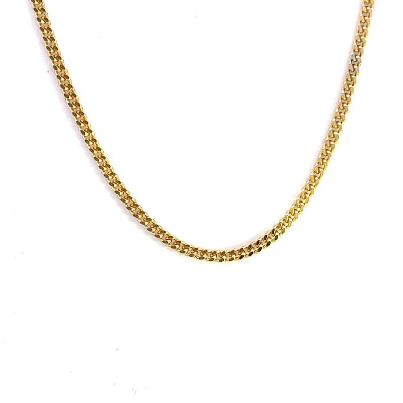 9CT YELLOW GOLD CURBY LINK CHAIN 45CM LONG ITALIAN MADE