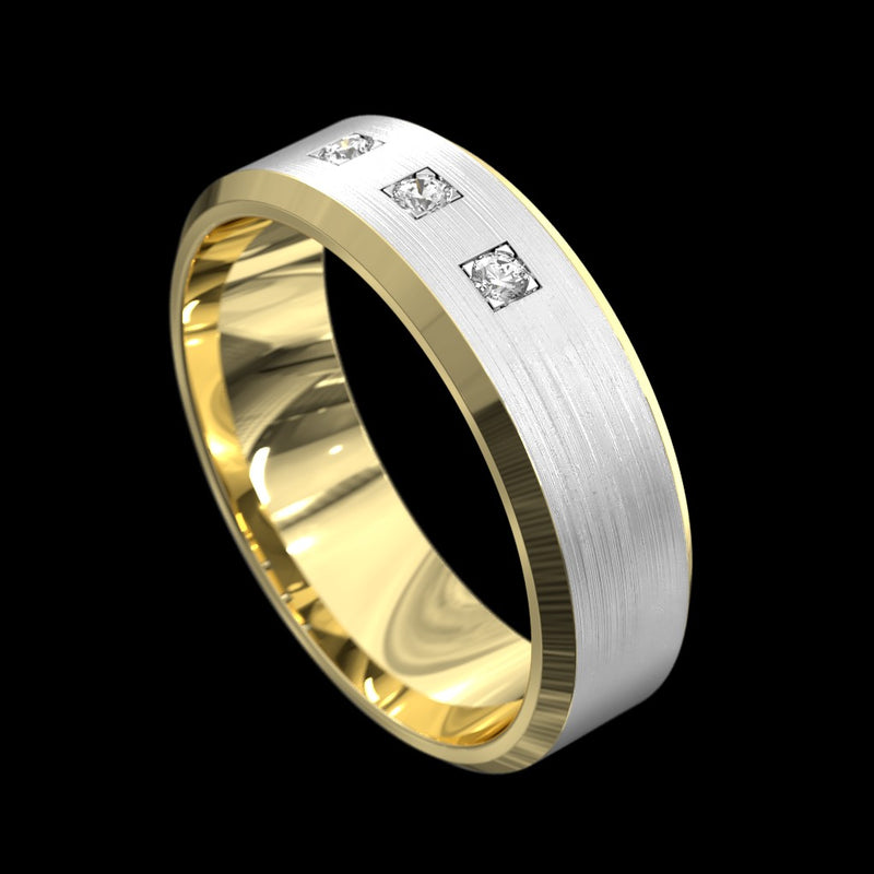 18ct Two Tone Diamond Wedding Ring