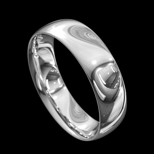 9ct White Gold Comfort wedding ring